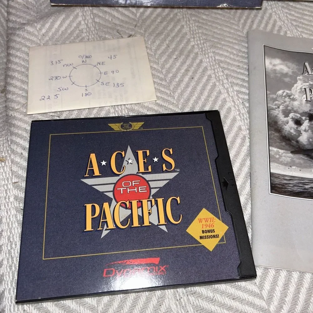 Aces of the Pacific, 1992, Big Box Video Game Flight Aviation Dynamix Disc A1‎